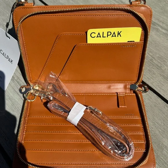 Calpak Croc-Embossed Crossbody Bag in Tan - Picture 10 of 12